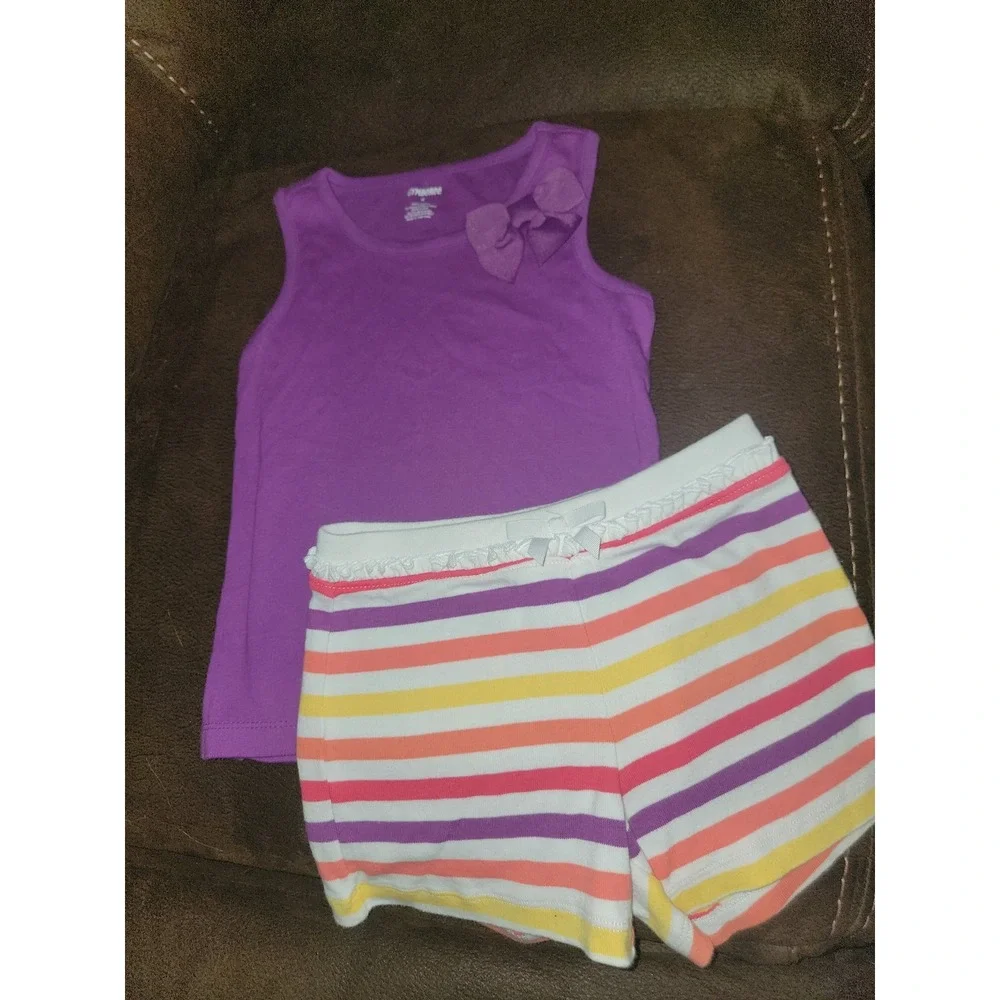 Gymboree mix and match purple tank and striped shorts size 6